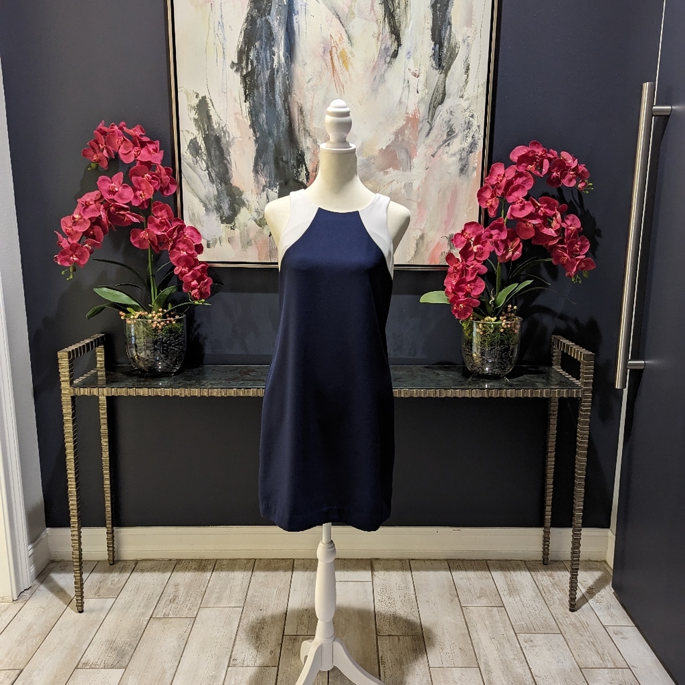 Navy blue and white banana Republic dress size zero